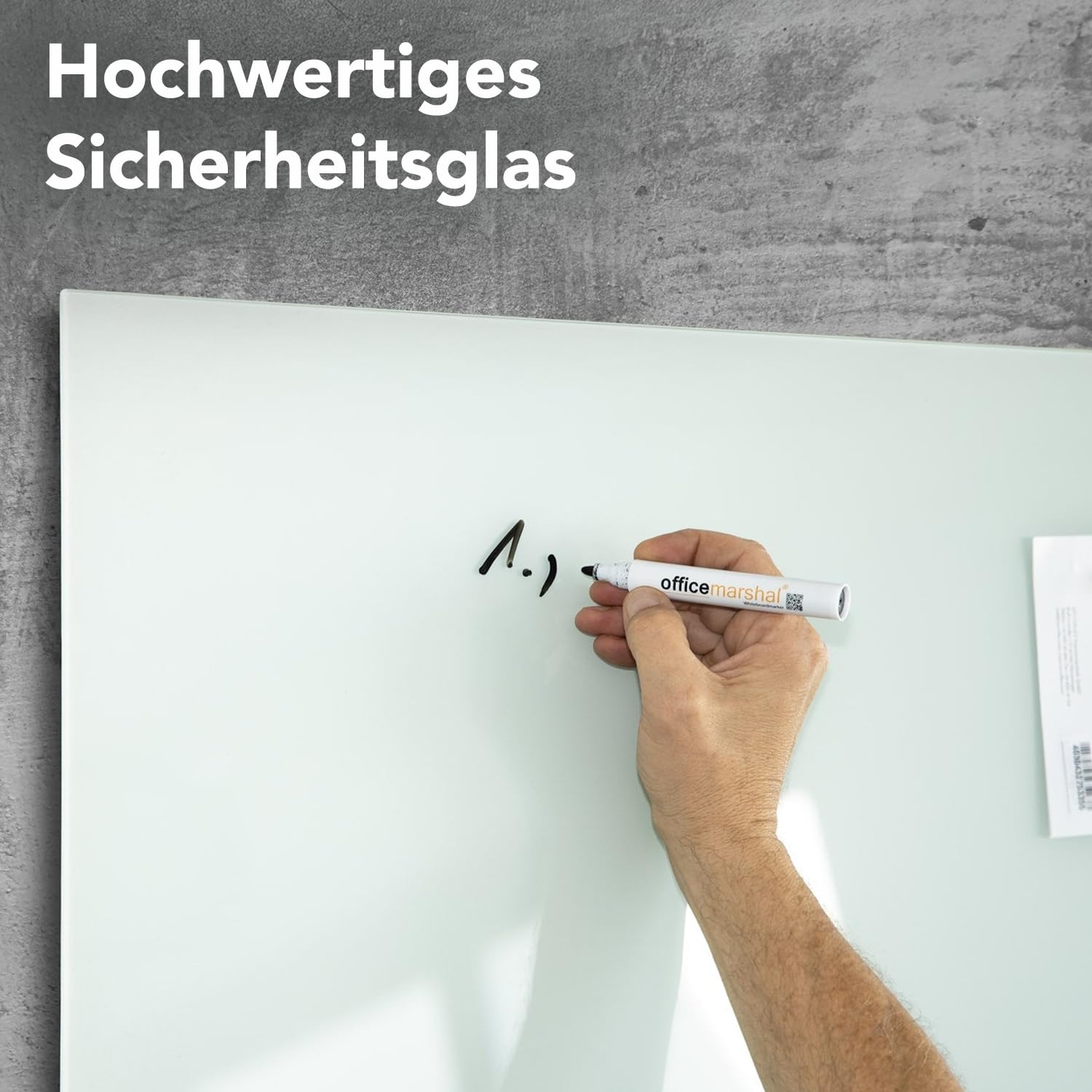 Master of Boards Premium Magnettafel aus Glas, Whiteboard Rahmenlos, Pinnwand magnetisch, Glastafel inkl. 5 Magnete, Magnetwand beschreibbar, Wandtafel, Memoboard (90 x 120 cm)