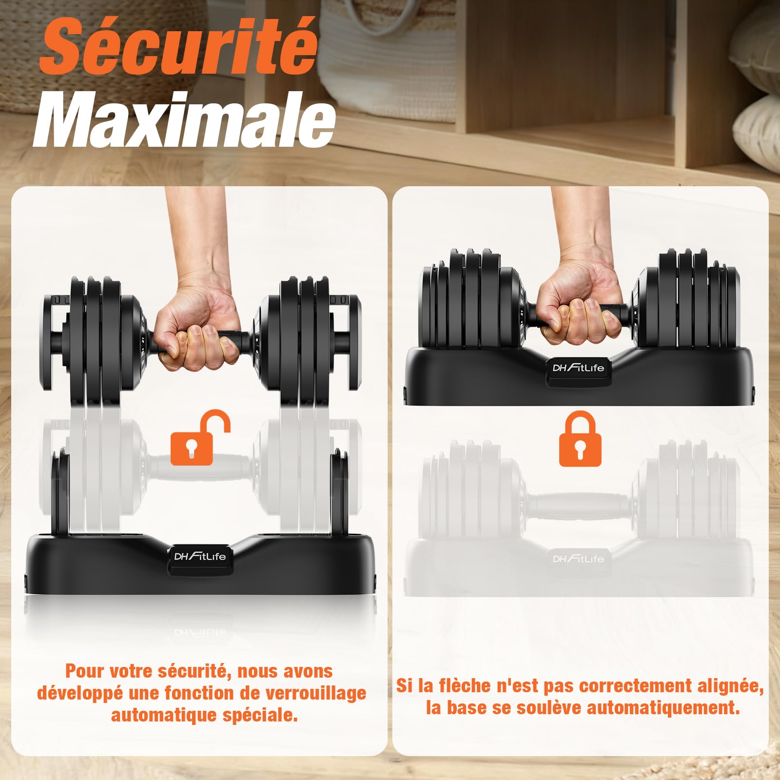 DH FitLife 2026 – Nouveau set d’haltères réglables 2,5 à 25 kg, 18 niveaux, avec disques, pour hommes et femmes