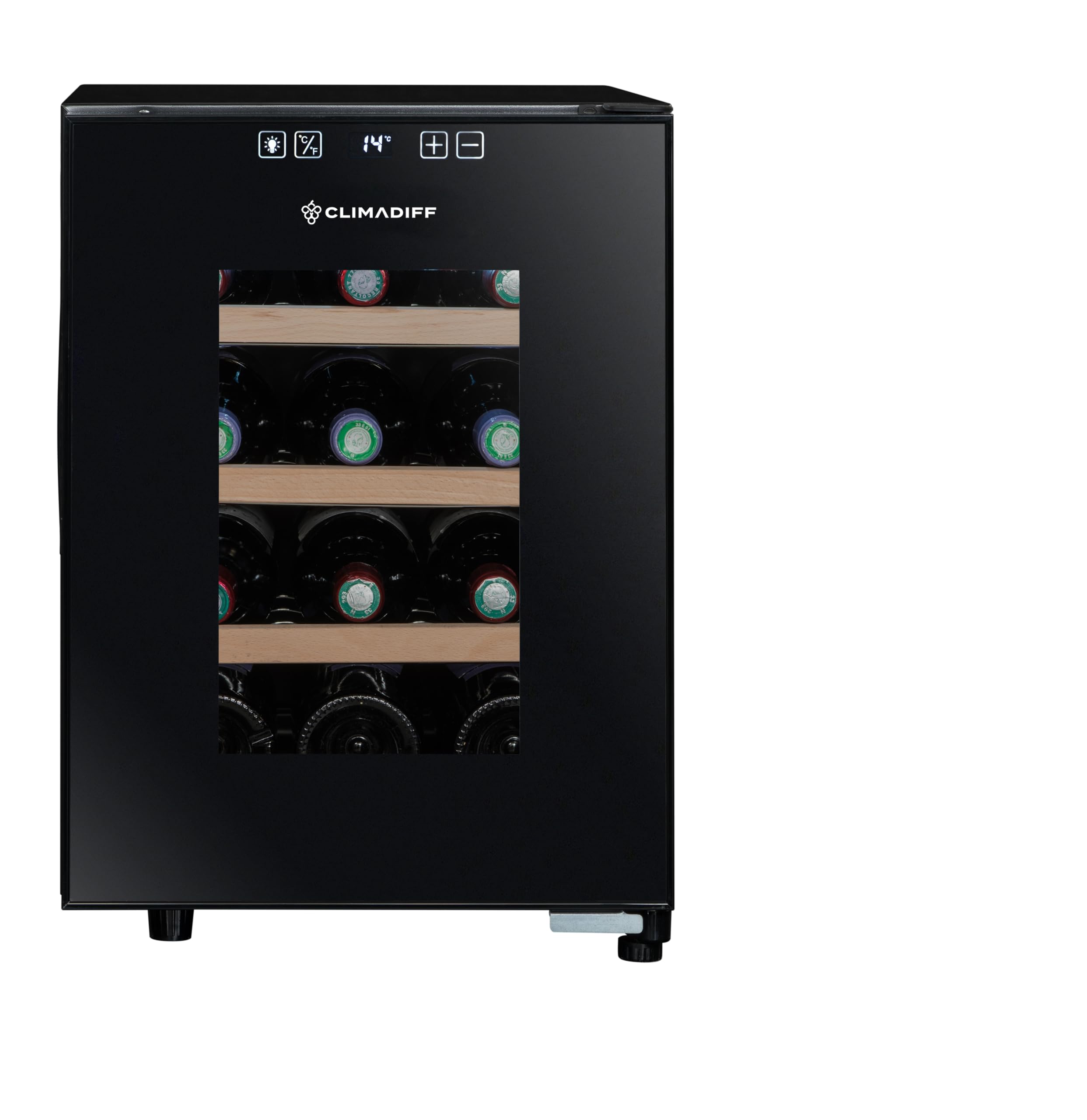 CLIMADIFF CC12F Hybrid-Weinkühlschrank 12 Flaschen Temperaturbereich 11°C-18°C freistehend