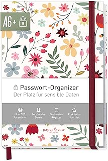 paper&you® Livre de mots de passe A6+ avec onglet A-Z