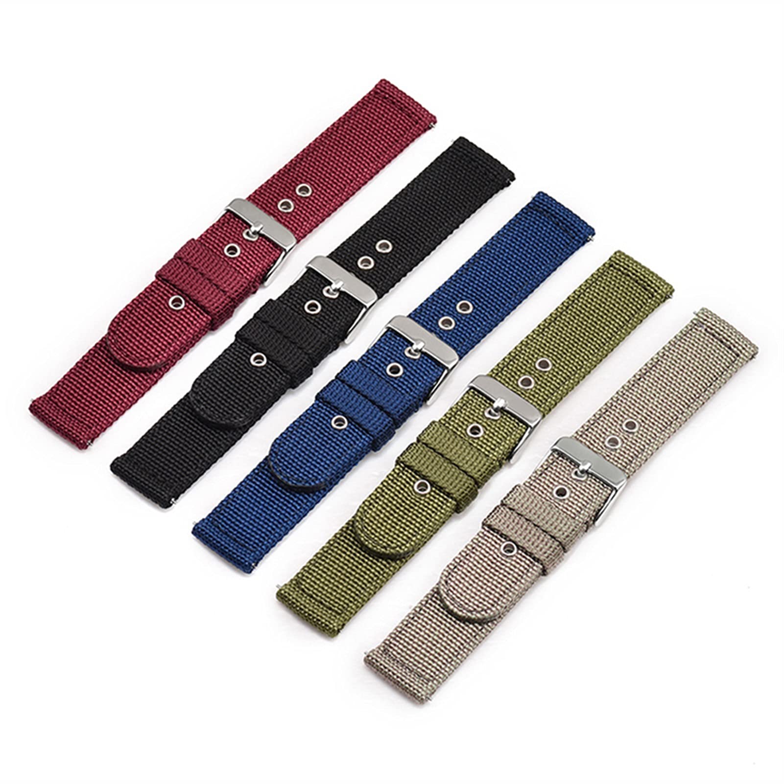 Nylon Uhrengurt Schnelle Freisetzung grüner Nylon -Uhrenbandstreifen 18mm 20 mm 22 mm 24mm Sport Watchband Armband -Gürtel Ersatz Handgelenk NATO -Gurt /18mm