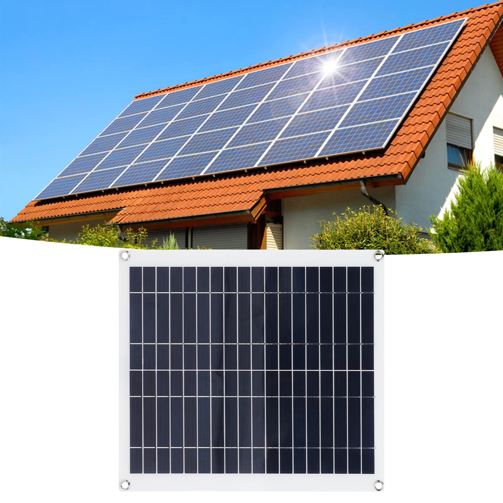 Set di Pannelli Solari Caricabatterie Solare Portatile Pieghevole e Leggero da 20 W con Controller 100 A per Auto da Esterno per Cellulare