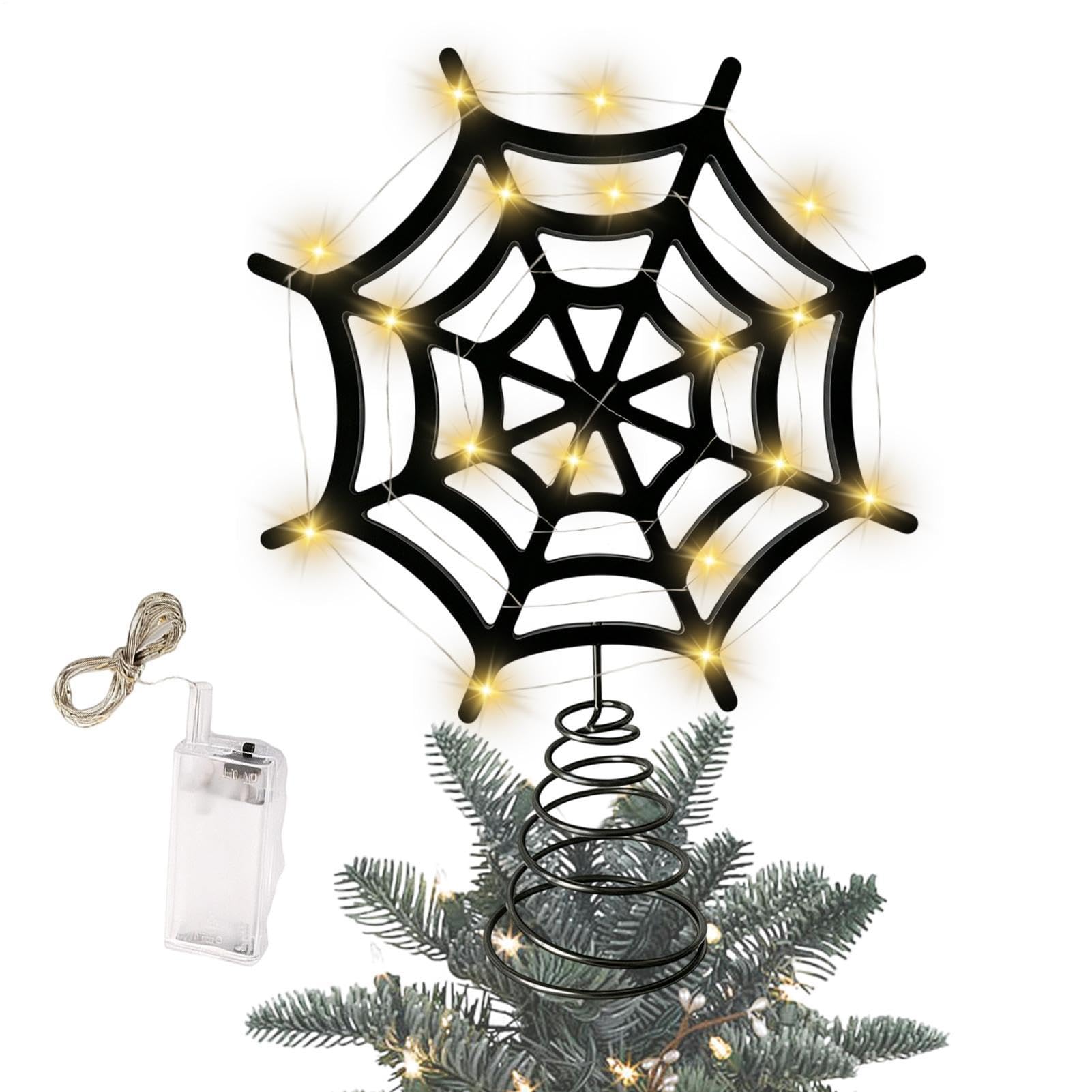 Decoración superior de árbol para familia y fiesta con luces LED sobre la chimenea interior