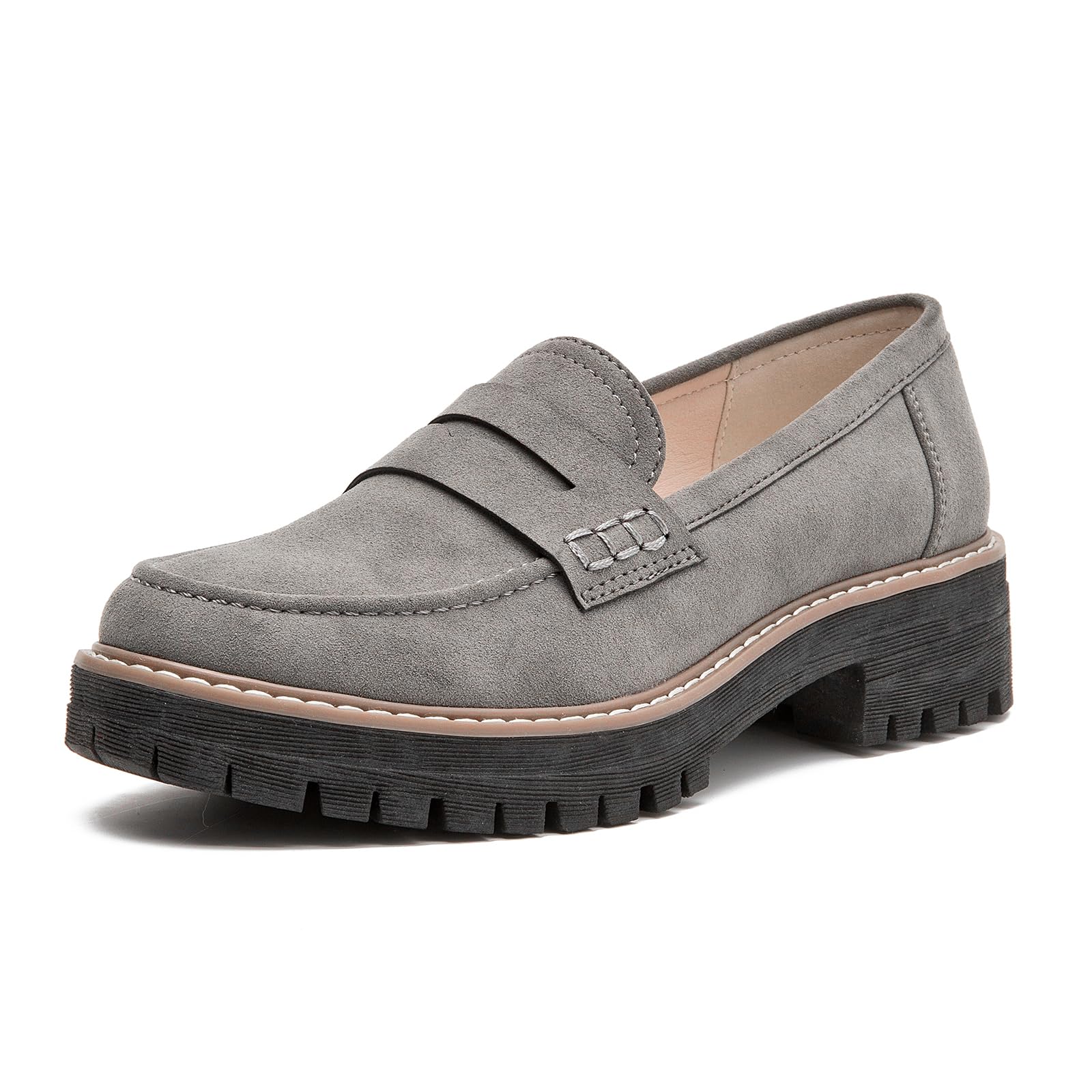 Womens Loafers Platform Chunky Penny Loafer Office Business Casual Shoes | Lug Sole Slip On Comfortable Dressy Casual Work Outings Driving Dress Shoes