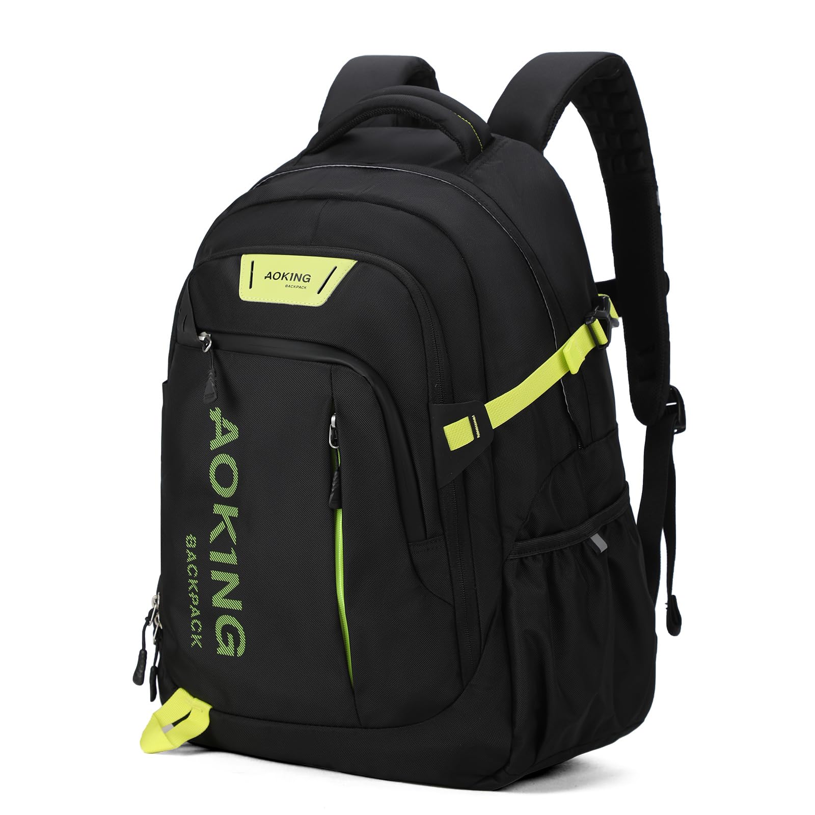 Aoking,série SN57605,sac à dos d'école,sac à dos de ville et d'affaires,30L,pour ordinateurs portables jusqu'à 17",étanche,Option(SN57605-7B):Système élastique et ressort