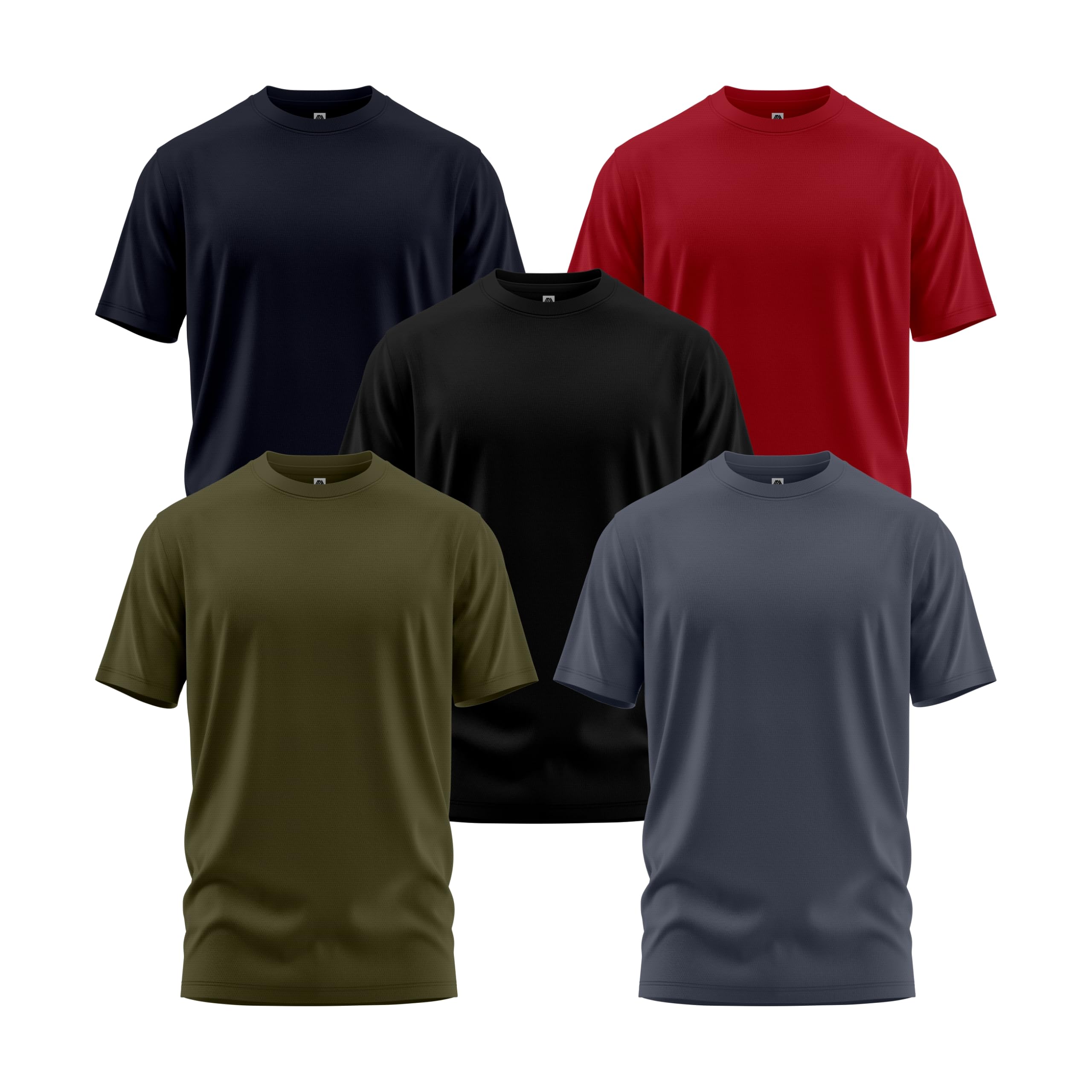 3/5 Pack Mens Active T-Shirts Quick Dry Short Sleeve Tops Moisture Wicking Athletic Running Workout Shirts