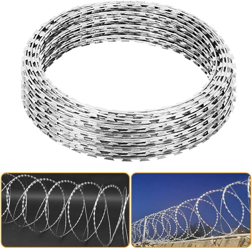 Malla de Alambre de Acero galvanizado, Malla de Alambre de Acero galvanizado enrollada en Espiral, Material de Resina Resistente a la Intemperie e Impermeable, Adecuada para Jardines, Patios