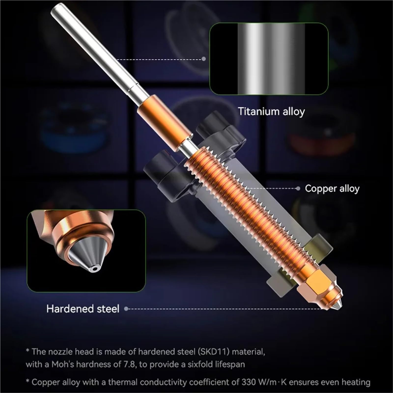 K2 artı seramik ısıtma bloğu Hotend kiti yükseltilmiş K2 artı Combo 3D yazıcı iç