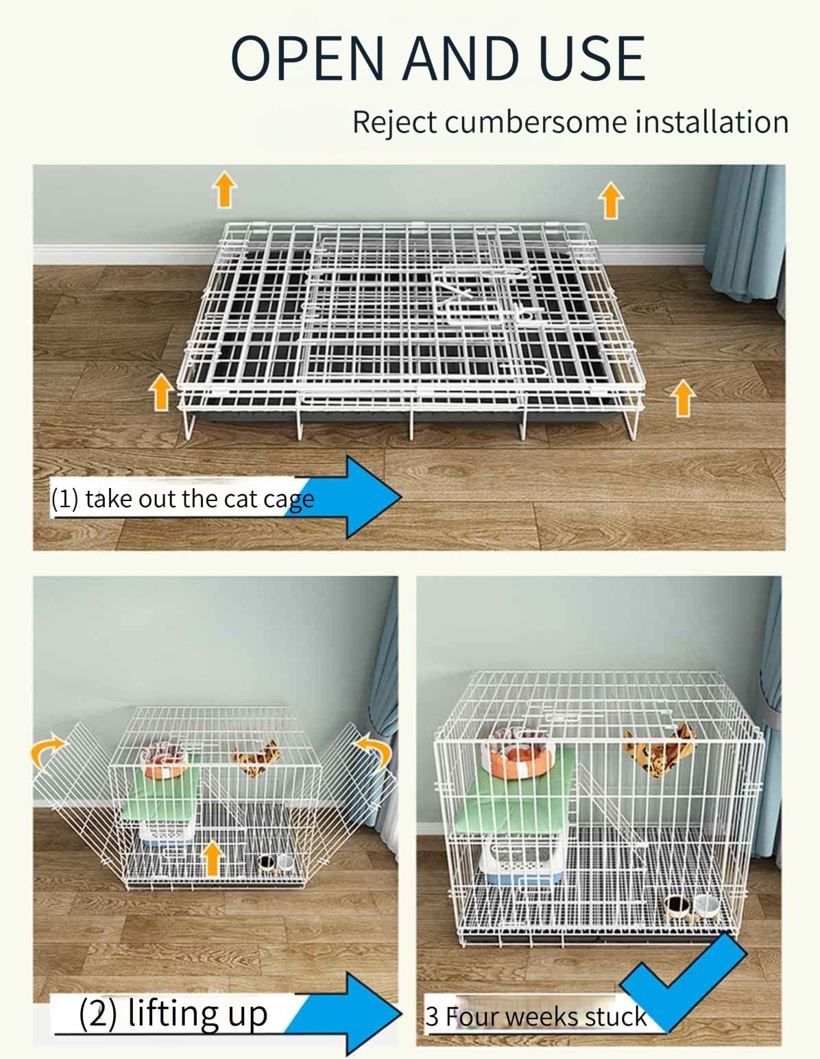 Gabbie per gatti da interno, grande gabbia per animali domestici, recinto per gatti extra large staccabile, cucce per gatti in articoli per animali domestici con lettiera per gatti, recinto per cani,