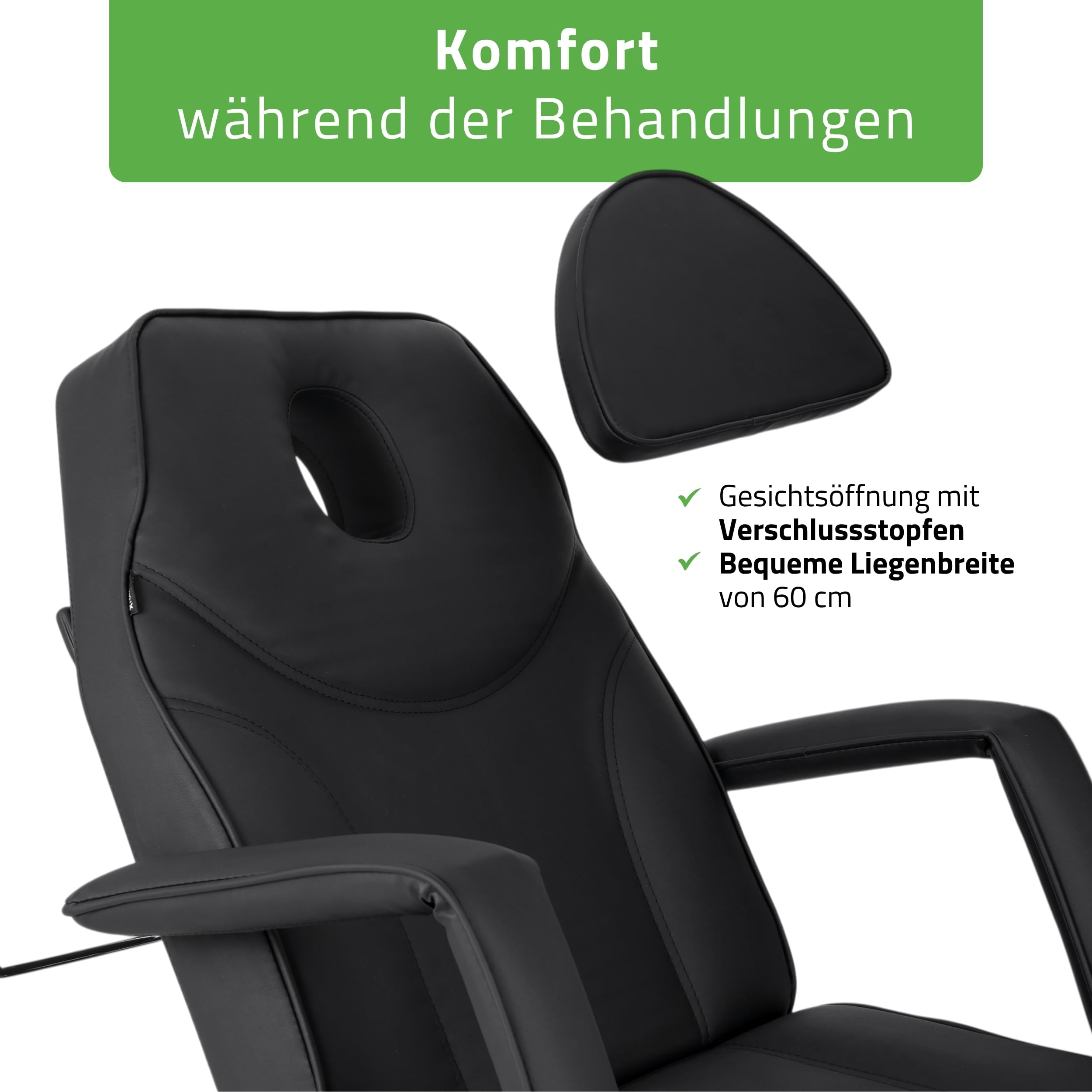 HABYS Laris Elektrische Kosmetikliege | Höhenverstellbarer Kosmetikstuhl mit Verstellbarer Rückenlehne & Fußstütze | Beautyliege für Kosmetik, Fußpflege, Massage & Tattoo | 180 kg