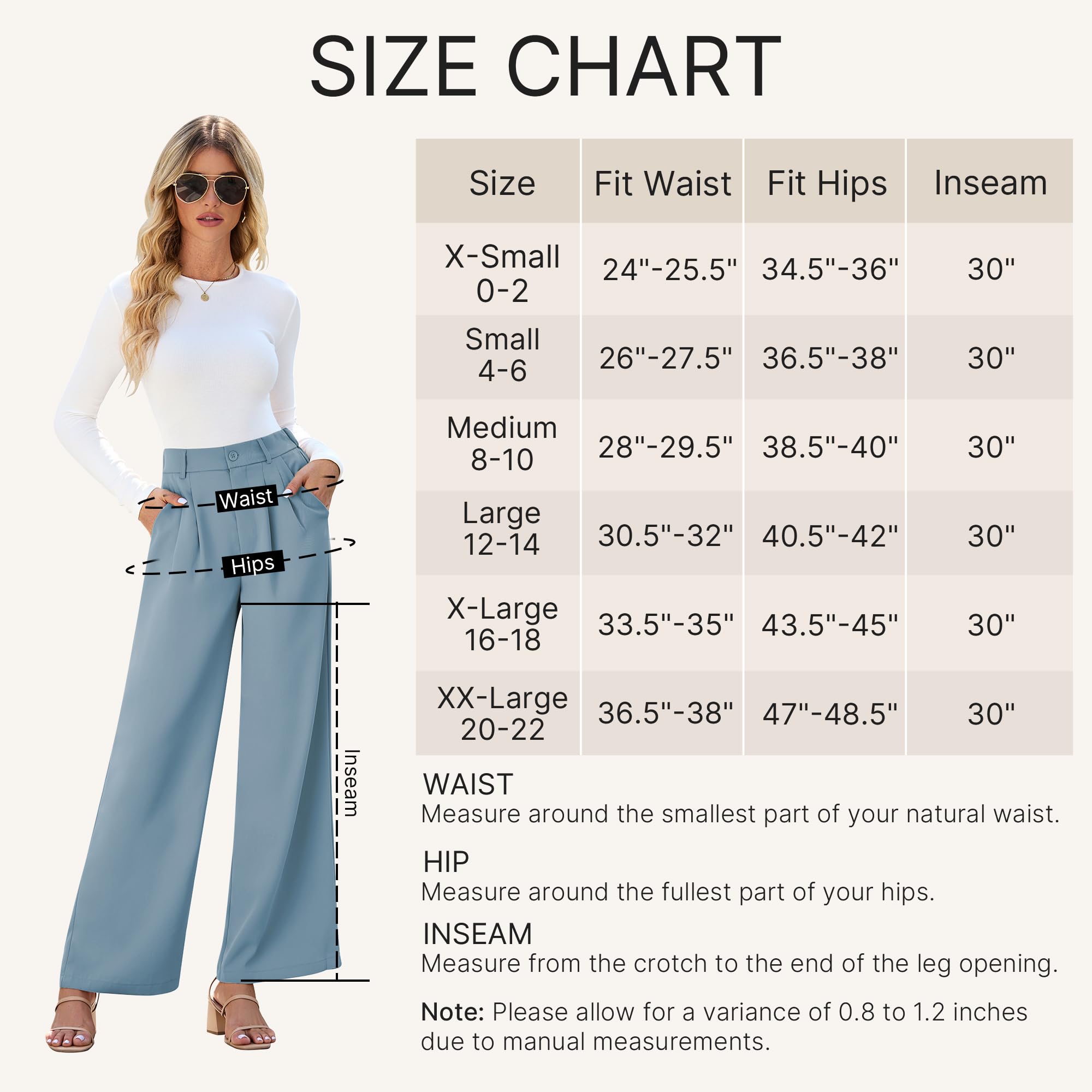 GRAPENT Pantalones de pierna ancha para mujer, para trabajo, negocios, informales, de cintura alta, elegantes, pantalones fluidos para la oficina