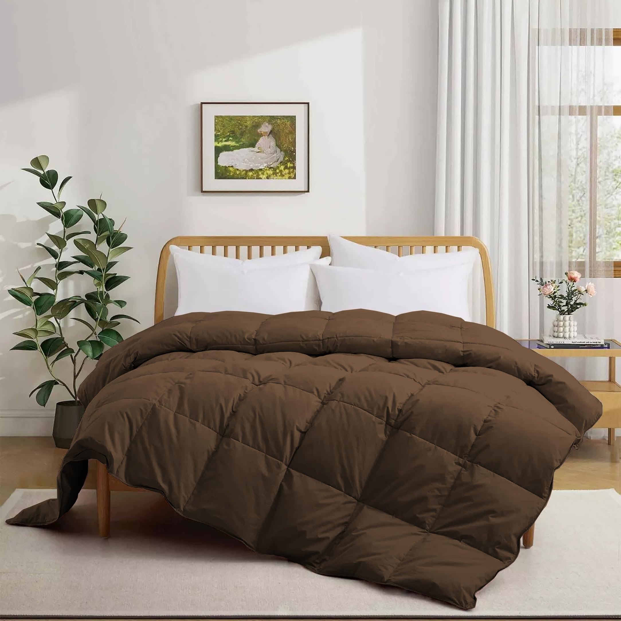WINTERLOOM 500 GSM Heavy Winter Comforter Double Bed Size (90"X100") - Heavy Winter Blanket Double Bed 500 GSM Microfiber Fill - Duvet/Blanket Double Bed - Chocolate Brown Color-image-28