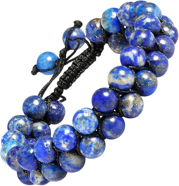 Nupuyai Chakra Healing Crystal Bracelet for Women Men, Adjustable Braided Beads Stone Bracelet for Reiki Yoga Meditation