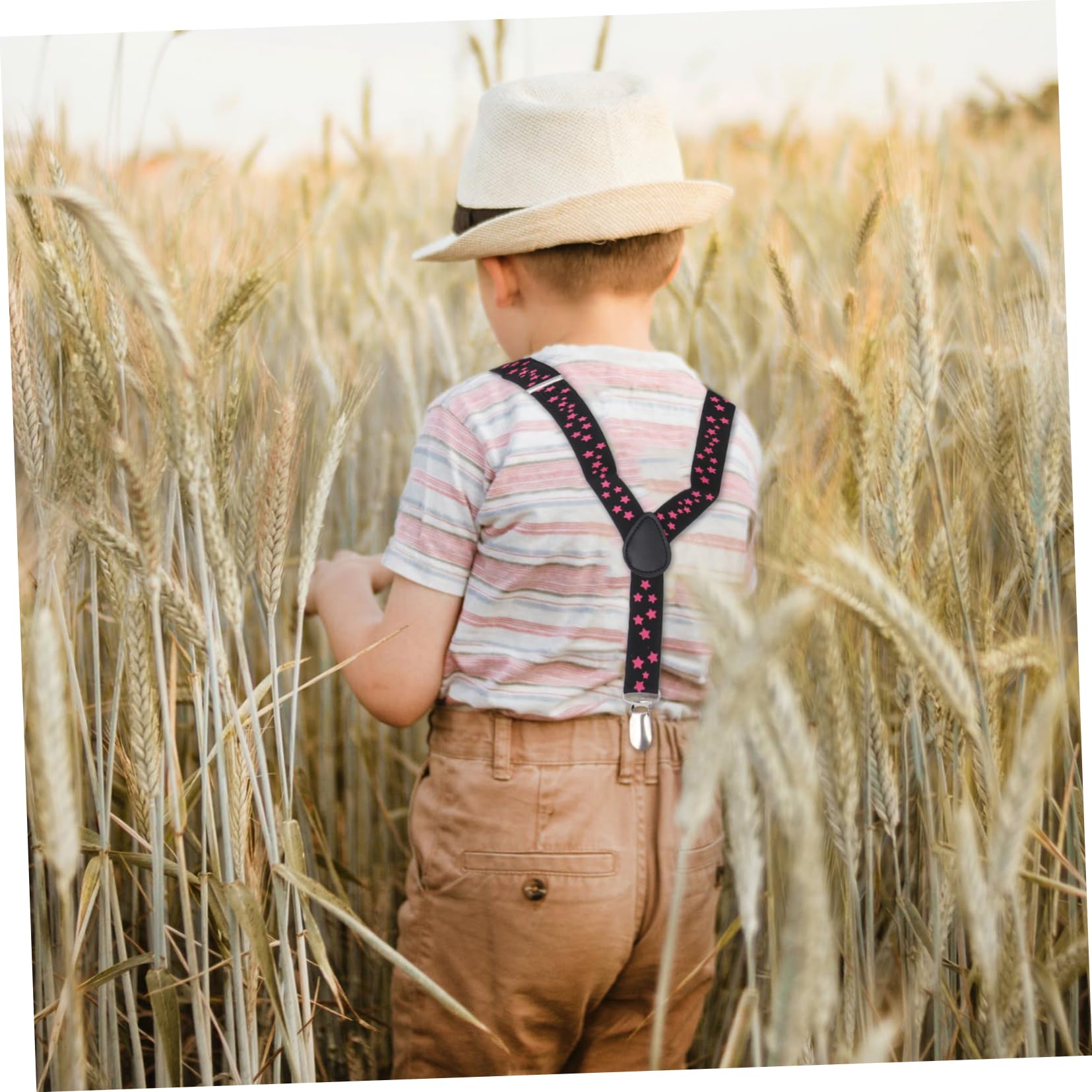 BESPORTBLE 2 Pack Children Trouser Straps Printed Suspender Fashion Trouser Clip Adjustable Suspender Decor Random