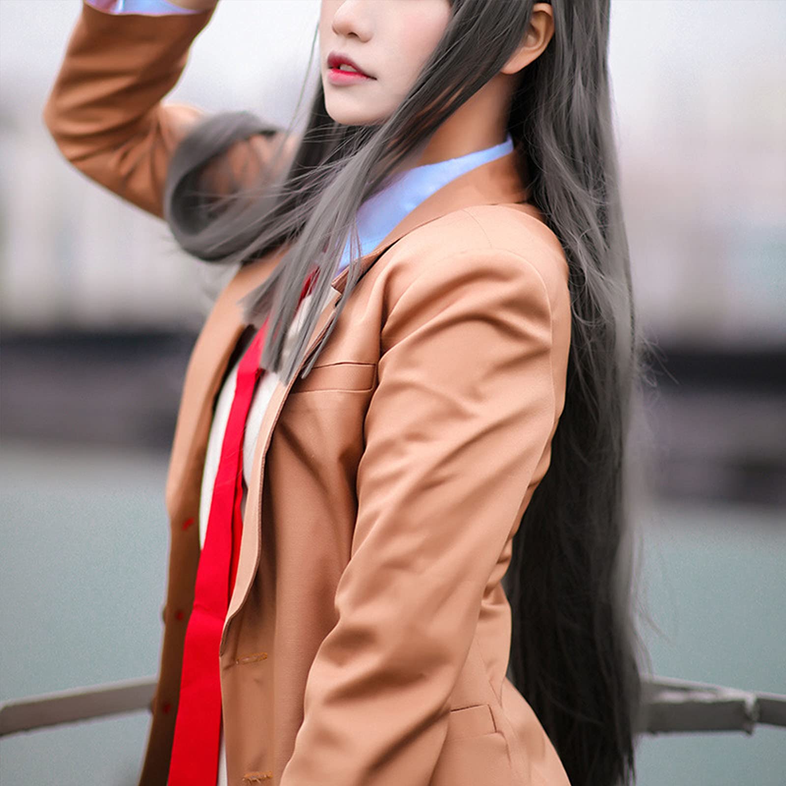 Mai kostium cosplay damski mundurek szkolny strój brązowa kurtka JK jednolita spódnica pełny zestaw z czerwonym krawatem anime cosplay Halloween Boże Narodzenie karnawał impreza odgrywanie