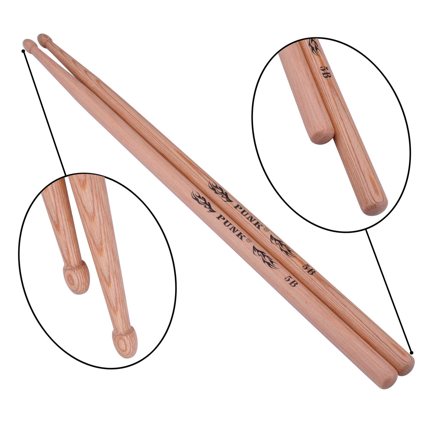 Instruments de musique percussion professionnels de baguettes par Hickory Drmu Stick 5B