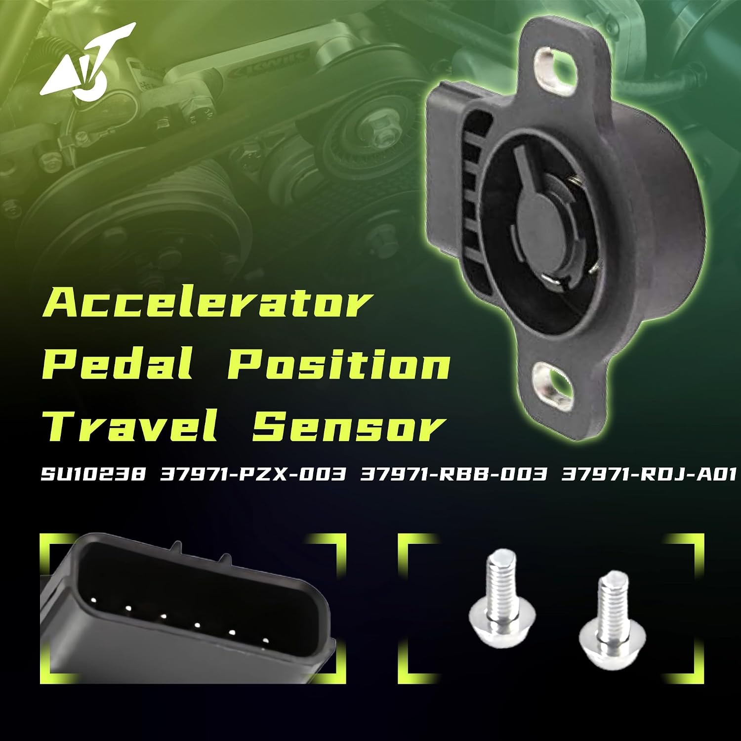 SU10238 37971-PZX-003 37971-RBB-003 37971-RDJ-A01 Accelerator Pedal Position Travel Sensor Compatible with Honda CR-V Pilot Ridgeline S2000 Accord Acura 37971PZX003 37971RBB003 37971RDJA01