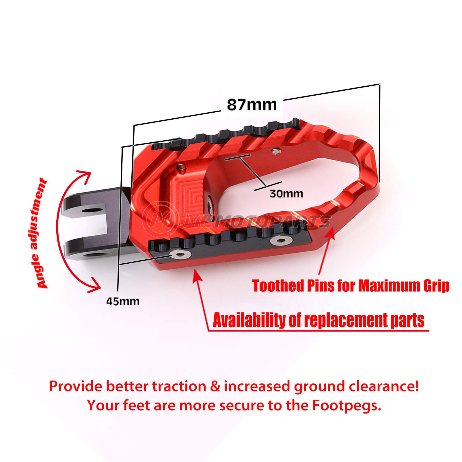 Autobahn88 Motorcycle Footpeg (Front/Rider - Touring-Type with No