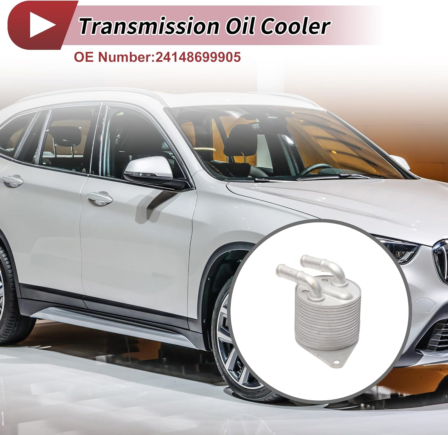 Engine Oil Cooler for BMW 228i Gran Coupe 21-24 L4 2.0L Transmission Oil Cooler Trans Cooler with Bolt No.24148699905 Aluminum Alloy Silver Tone