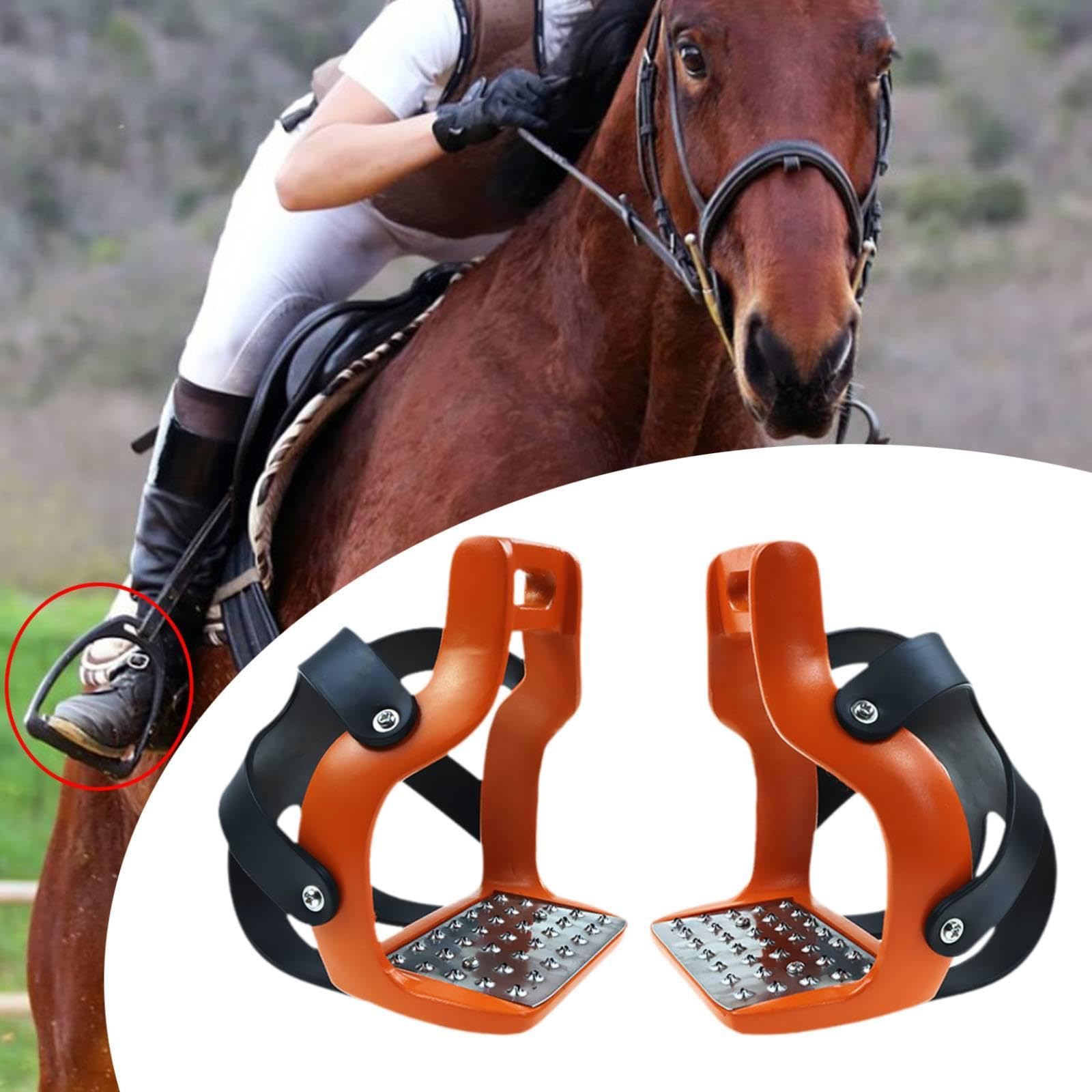MERIGLARE 2 Estribos para Caballo, Ligeros, de Repuesto, con Almohadilla Antideslizante, Ideales para Montar