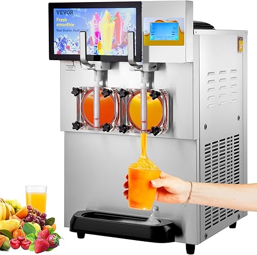VEVOR Máquina comercial de granizado máquina de margarita de doble tazón de 8 l21 galones máquina de margarita de acero inoxidable de 1800 W máquina