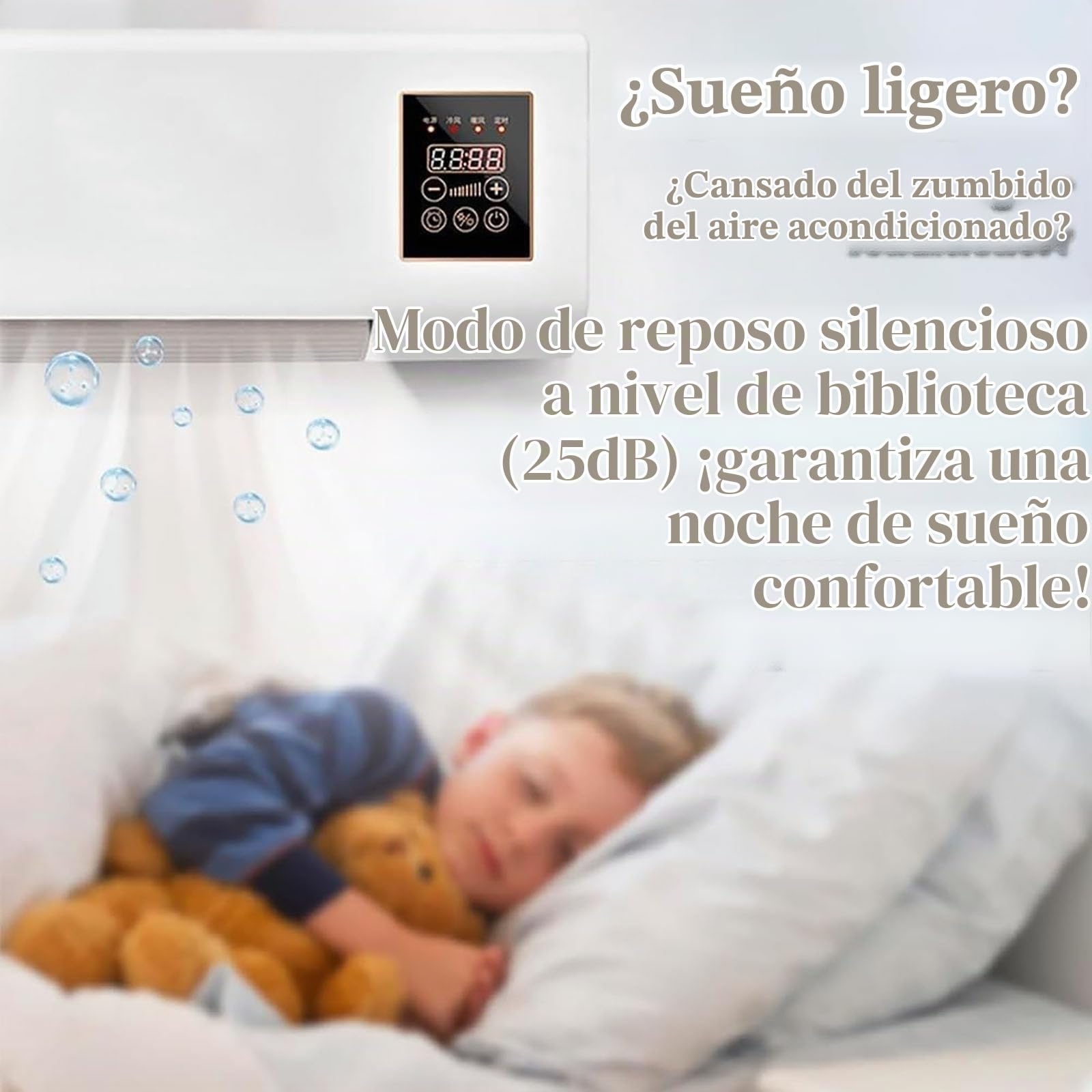 Aire Acondicionado Mini Split sin conductos, 2 en 1 (frío y Calor), montado en la Pared, súper silencioso, con Control Remoto: fácil instalación para el hogar y la Oficina.