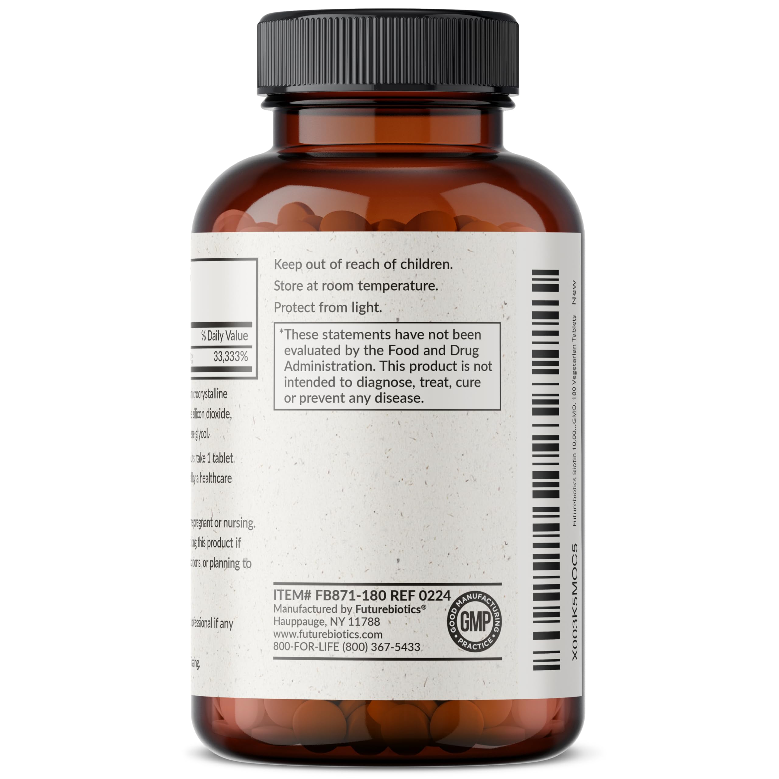 Futurebiotics Biotin 10,000 mcg Hair, Skin & Nails, 180 Vegetarian Tablets — Amazon image 7