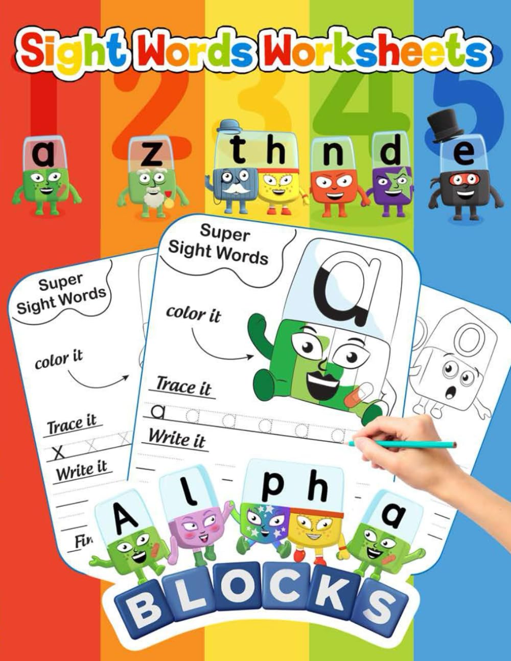 Sight Words Worksheets: Trace Letters Of The Alpha'bet and Sight Words, Coloring Cute Letters.