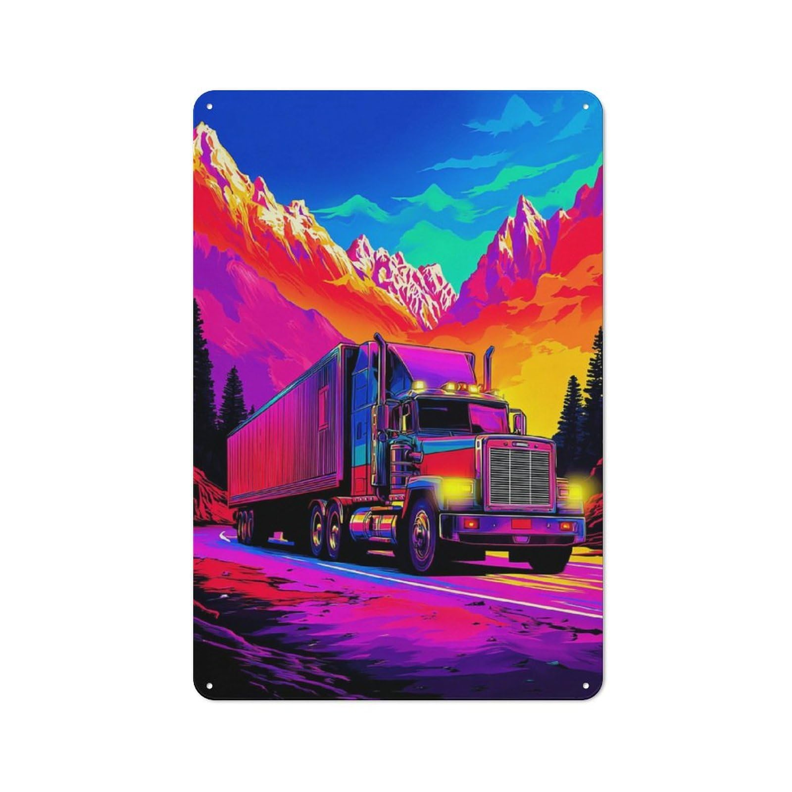 Junmoney Vivid Road Trip Adventure For Studio Or Craft Room, Retro-Style Tin Sign 30X20cm, For Metal Sign Collectors, For Garage And Workshop Walls