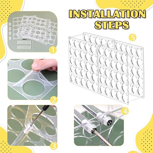 Miniatura 6 de Estante de almacenamiento de vinilo de 50 agujeros, soporte de vinilo acrílico, rollo de almacenamiento para sala de manualidades, organizador de