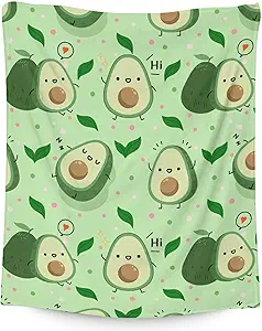 Blanket for Girls - 40"x50" Cute Avocado Throw Gifts - Green Soft Fuzzy Blankets for Bed, Couch & Living Room