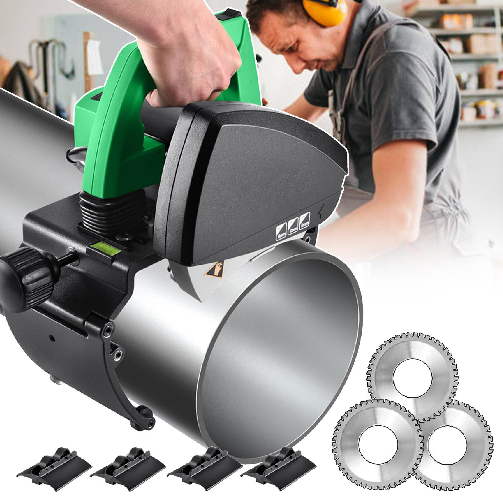 Coupe-tube électrique automatique avec lames inoxydables, contrôle à 5 vitesses pour une coupe précise sur les tuyaux en acier, cuivre, PVC