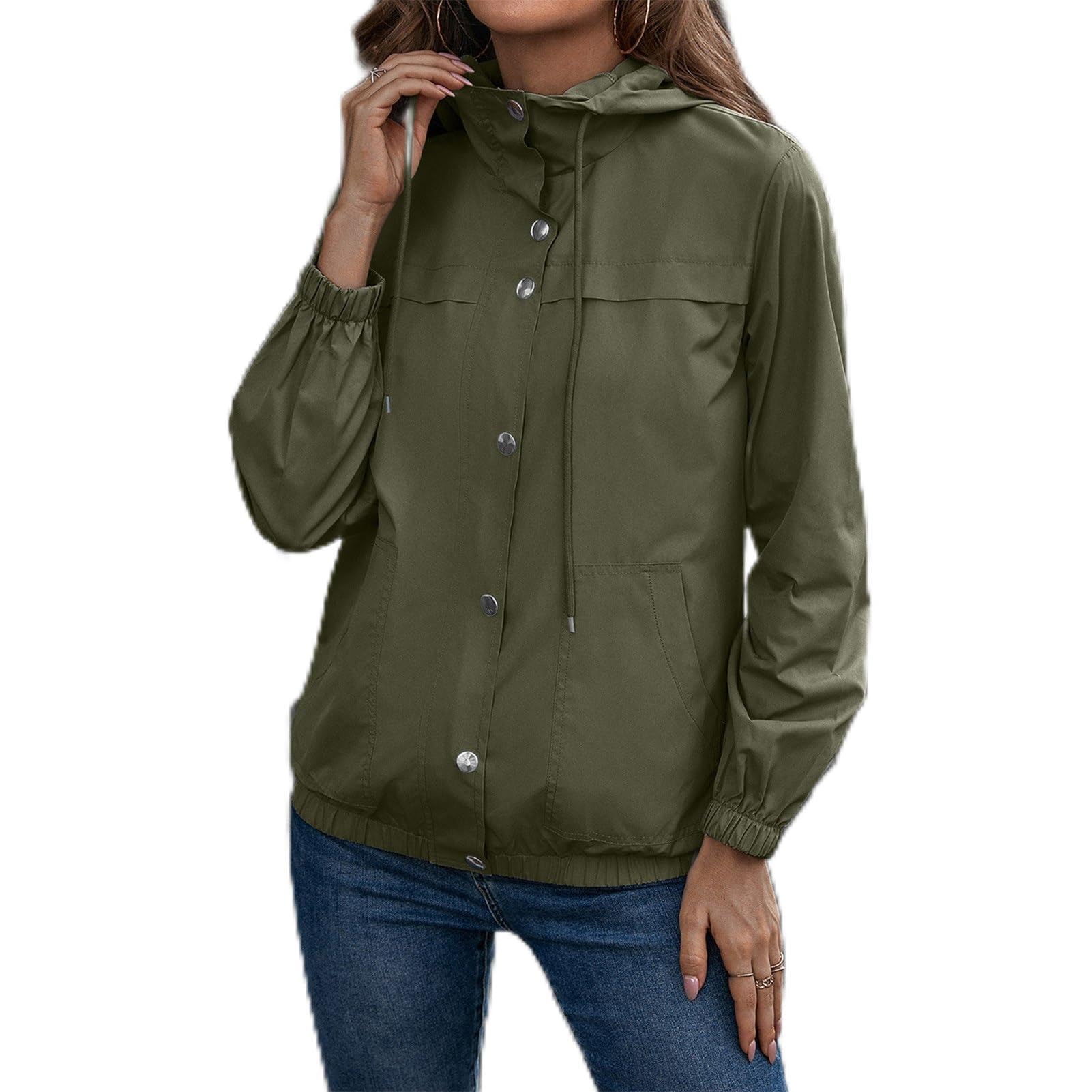 Cortavientos impermeable mujer 100% poliéster con capucha transpirable 6