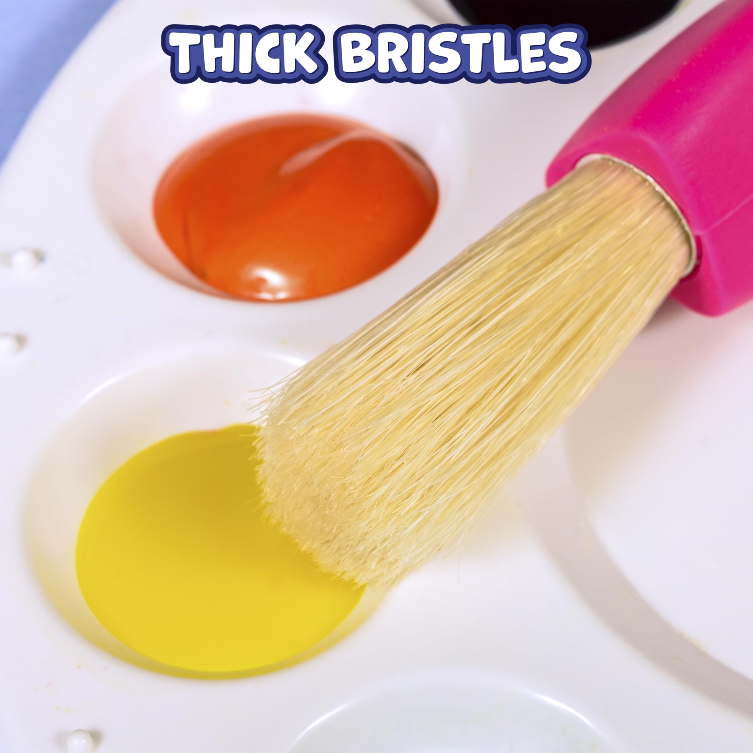 Toddler Paint Brushes - 6 Bright Colors -6