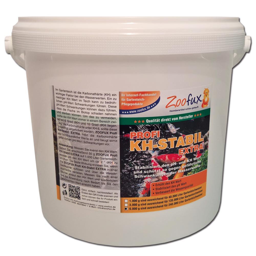 ZOOFUX Profi Gartenteich KH-Stabil EXTRA (Hebt die Karbonathärte an und beugt somit gefährlichen pH-Wert Schwankungen vor. Jetzt direkt vom Hersteller), Inhalt:5 kg