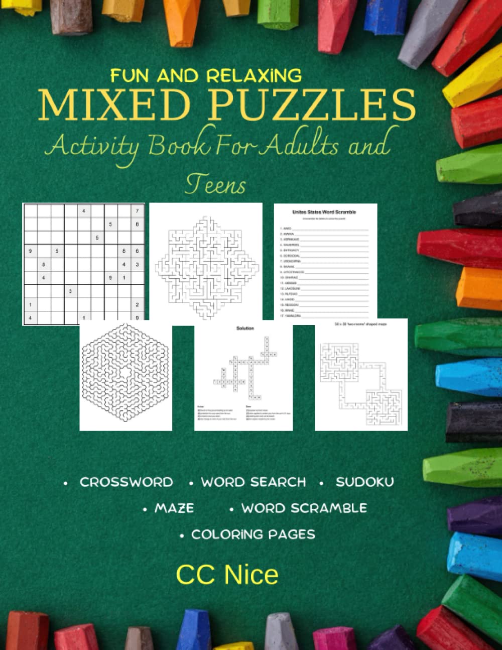 MIXED PUZZLES Activity Book For Adults and Teens