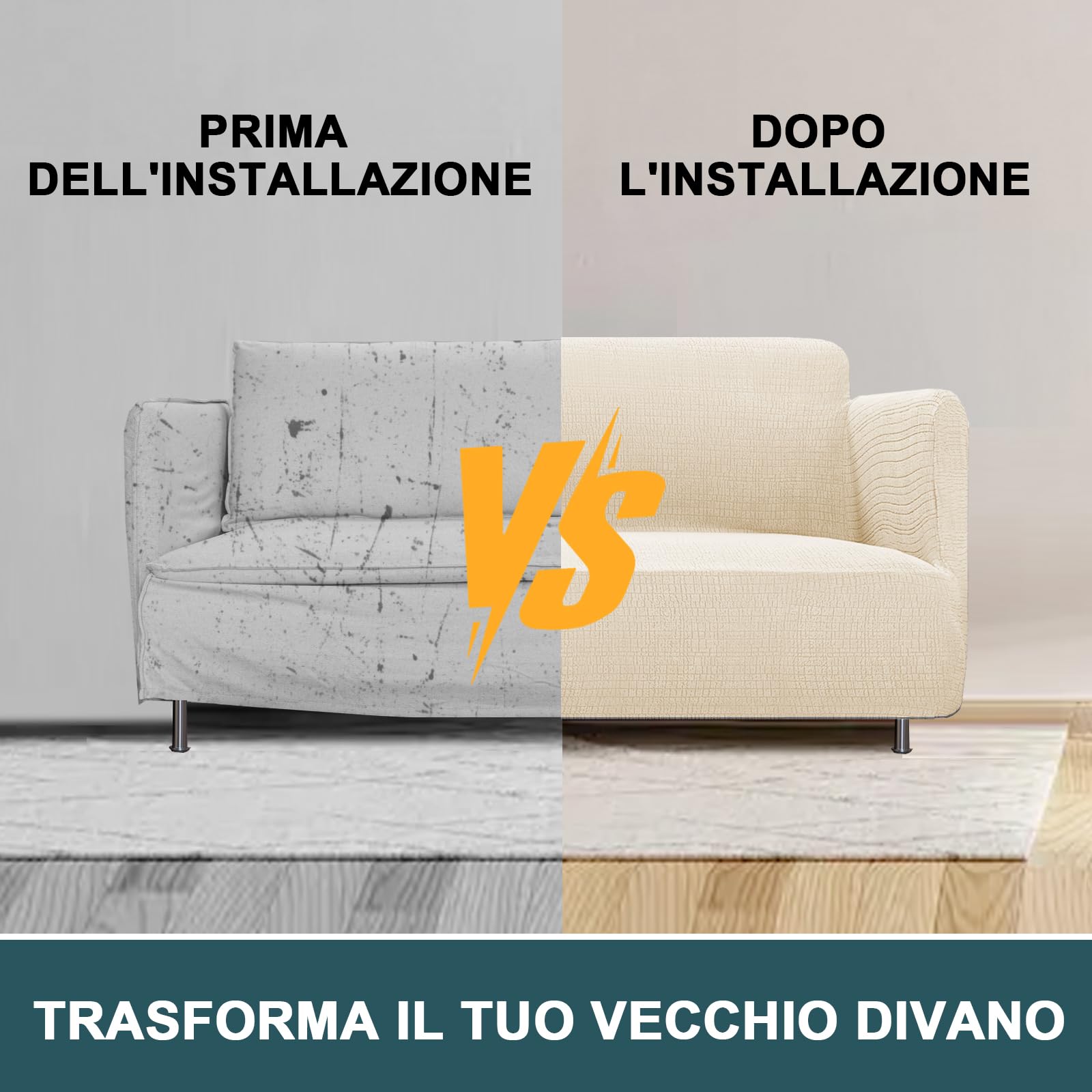 BellaHills Copridivano Grande 2 Posti(170-185cm), Jacquard Copridivano Altamente Elasticizzato, Moderno Copri Divano per Soggiorno, Funge da Protezione per Cani e Animali Domestici, Naturale