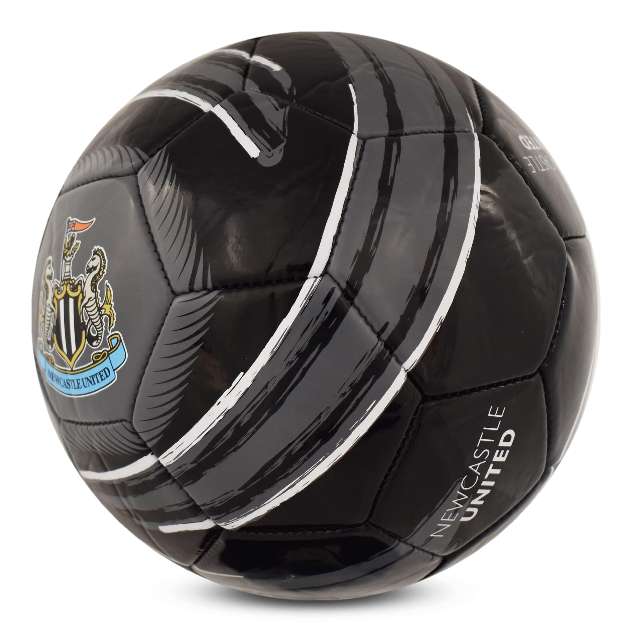 Hy-Pro Oficjalnie licencjonowana piłka nożna Newcastle United FC Cyclone - rozmiar 5, NUFC, trening, mecz, towar, kolekcjonerska dla dzieci i dorosłych, czarna