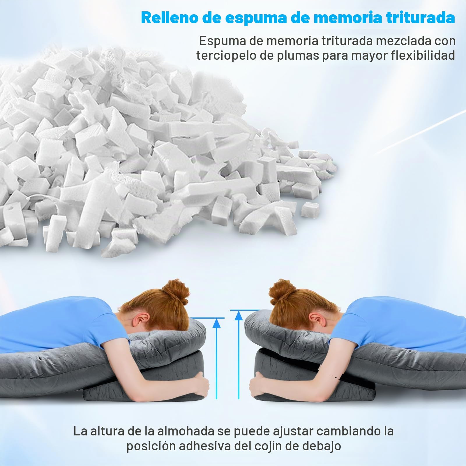 Almohada facial para dormir después de una cirugía ocular, almohada boca abajo con orificio para dormir después de una cirugía ocular, reposacabezas de masaje para el hogar, equipo de recuperación
