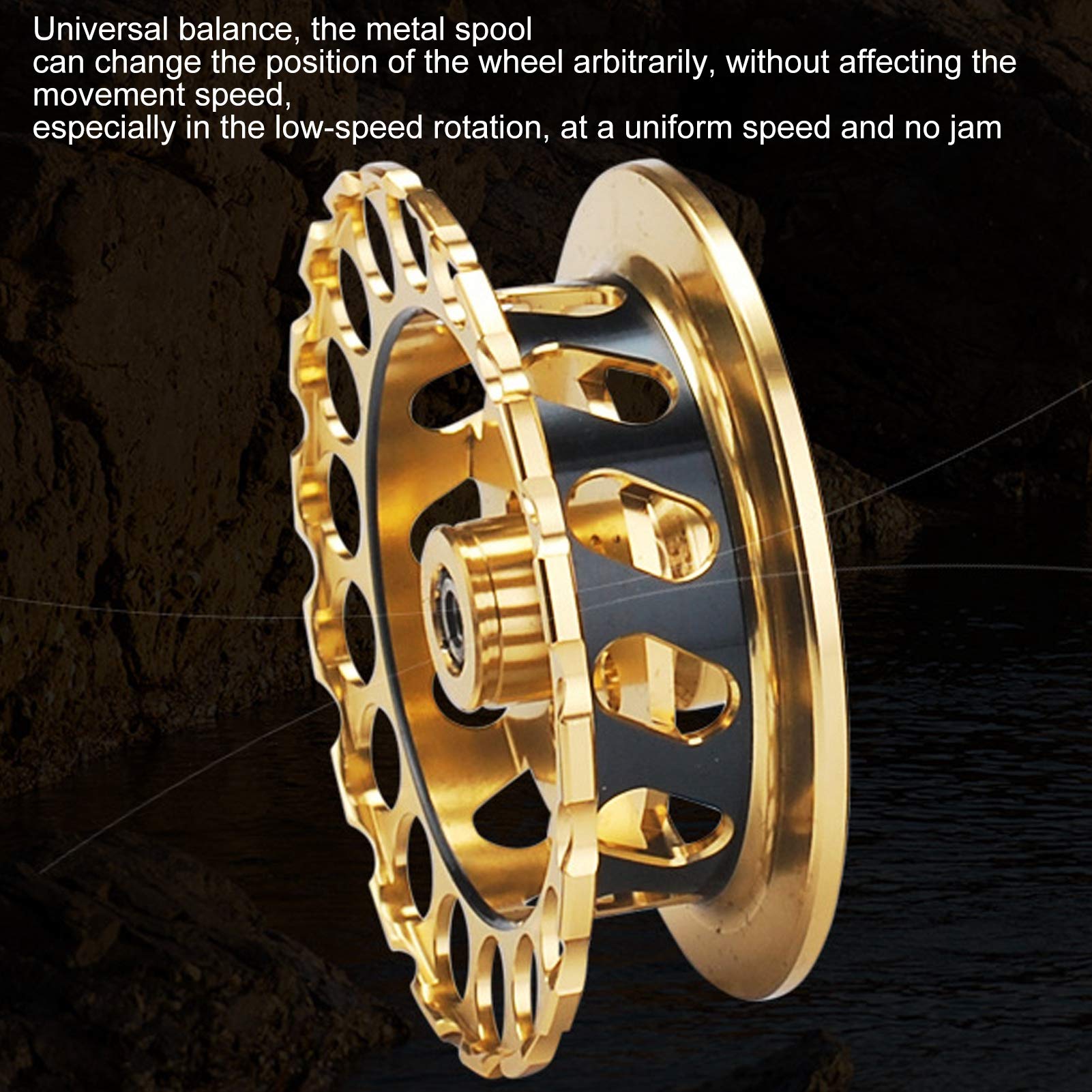 HERCHR Mulinello da Pesca, Mulinelli da Pesca su Zattera Interamente in Metallo Posizionamento 3.6:1 con Dispositivo di Uscita Magnetico Automatico per Gli Appassionati di Pesca