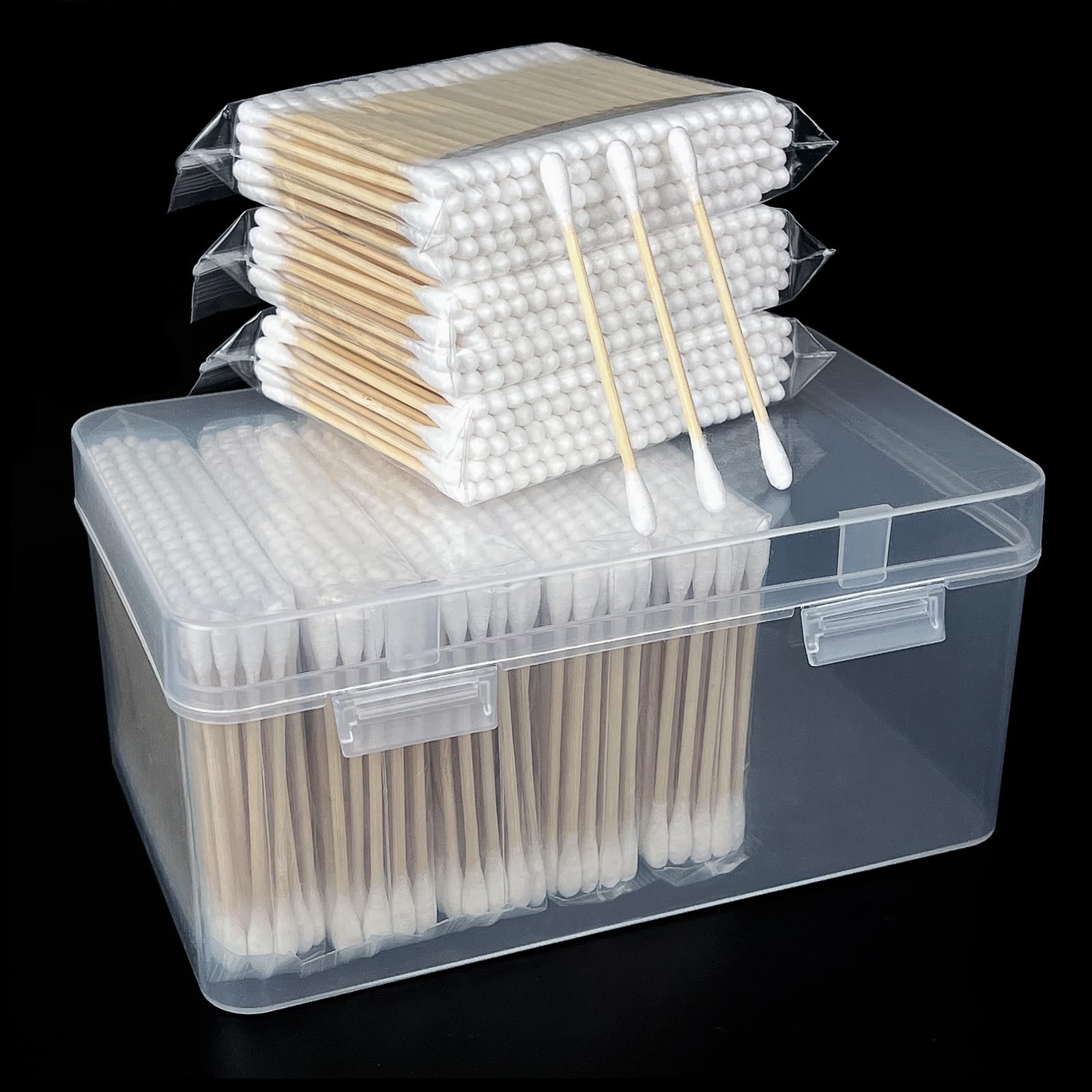 Bamboo Cotton Swabs 800 Count - Double-Tipped Cotton Buds for Ear Cleaning, Makeup, Crafts, and Personal Care - Organic, Biodegradable, and Gentle Swabs for Daily Hygiene and Detailing