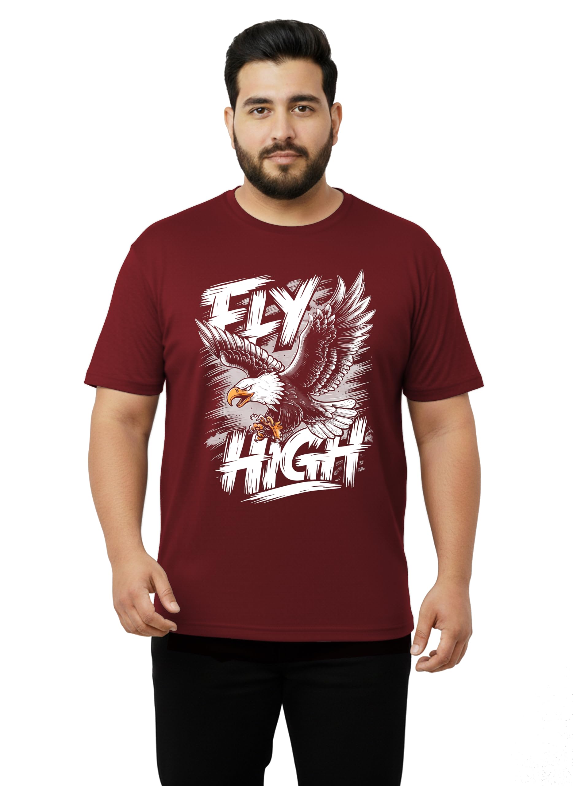 West Gate Clothing Plus Size T-Shirt for Men | Cotton Mens Tshirt 2XL,3XL,4XL,5XL,6XL,7XL,8XL | Travel,Gym T-Shirt | Fly High | Printed Tees-picture-13