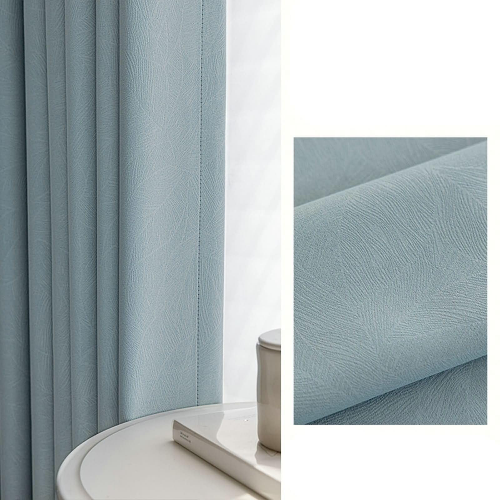 2 Pannelli Tende Oscuranti Ufficio,2 x 132W x 229H CM,Tenda Blu Cucina Tinta Unita Tenda ad Ganci
