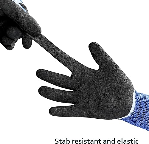 Miniatura 4 de DOFOWORK Guantes de jardinería  6 pares de guantes de jardinería para mujereshombres, guantes de jardín de látex natural transpirable con agarre