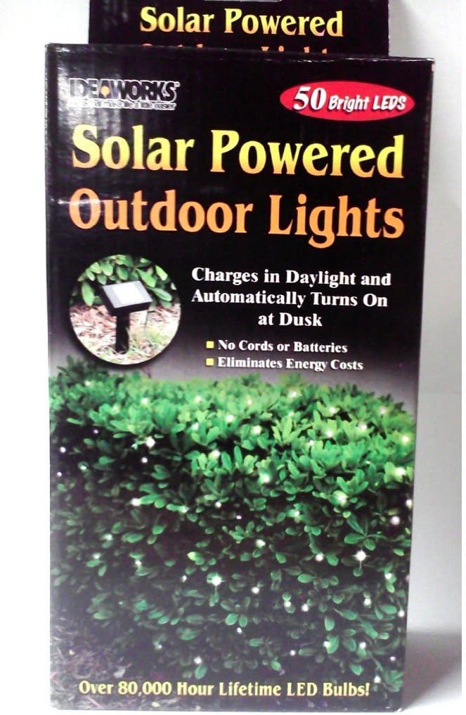Solar Powered Eco Friendly White Christmas Lights Great for Outdoor Tree Branches, Bushes & More (50 Bright LED Bulbs)