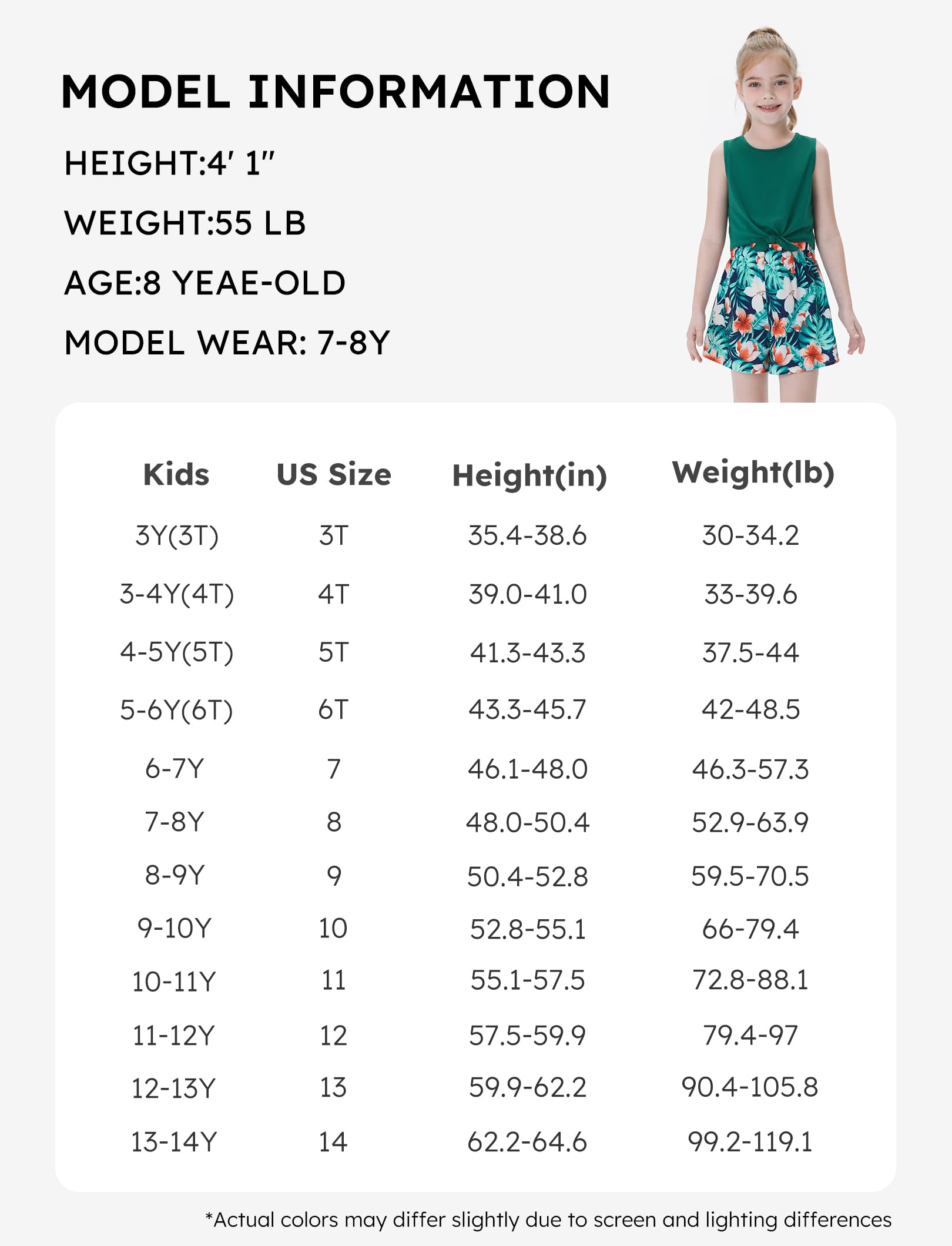 PATPAT Conjunto Niñas Verano - Camiseta Sin Mangas + Shorts Deportivos | Ropa Adolescente Cumpleaños Regalo, Escuela, Playa o Fiestas | Outfit 2 Piezas para Niña 3-12 Años (Estilo Casual Deportivo)
