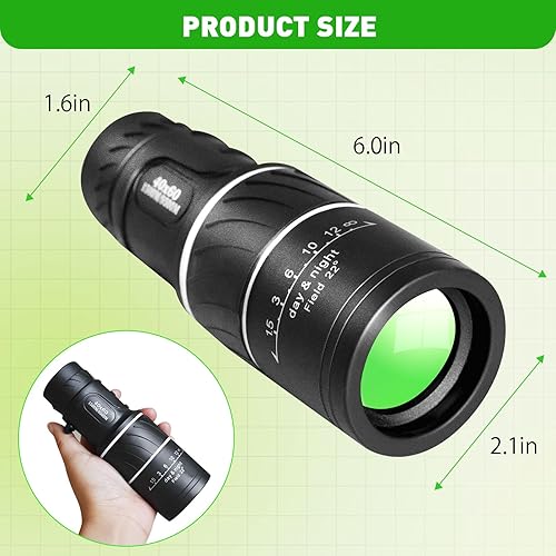 Miniatura 2 de HDAJY Telescopio monocular, telescopio portátil mejorado de 40 x 60, monoculares para adultos de alta potencia, para observar estrellas, caza,