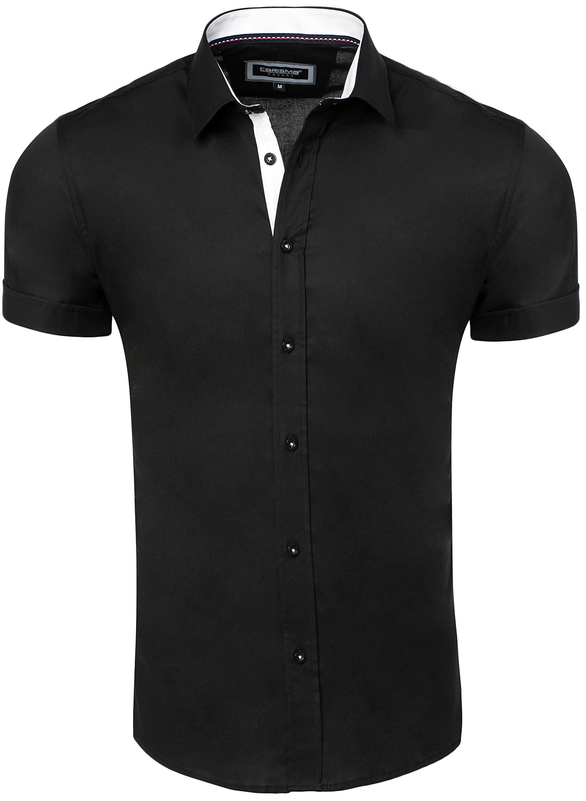 CARISMA Casual męska koszula z krótkim rękawem, slim fit, na czas wolny, do pracy, na wesele