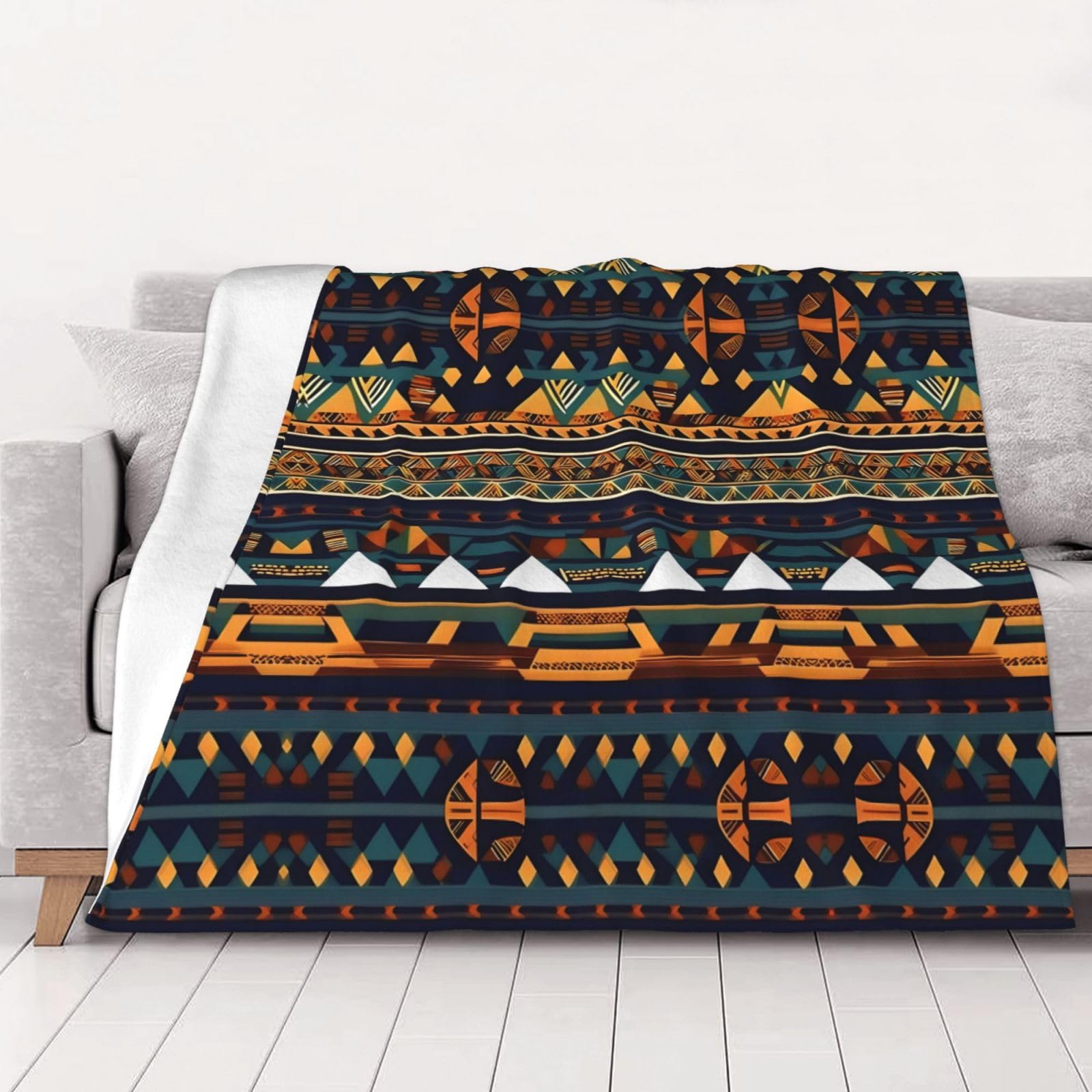 Couverture ethnique africaine en flanelle douce : cadeau de luxe