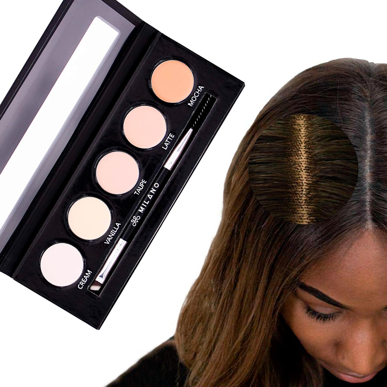 Milano Collection Wig Cream Knot Concealer Palette for Lace Wigs and Frontal Part and Hairline Scalp Illusion Pallet